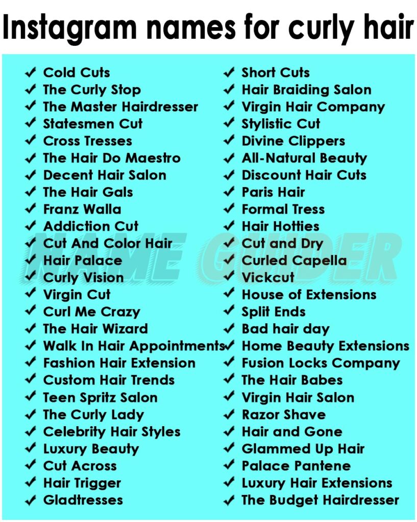 Instagram names for curly hair