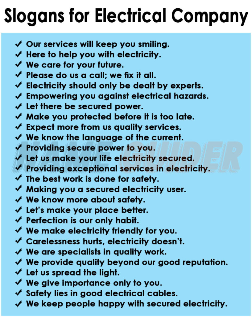 Slogans for Electrical Company