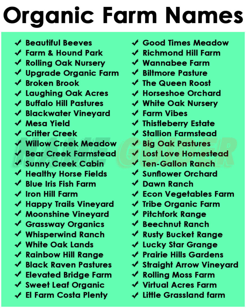 Organic Farm Names