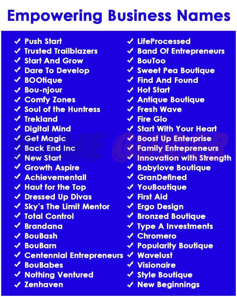 Names For Empowering Business