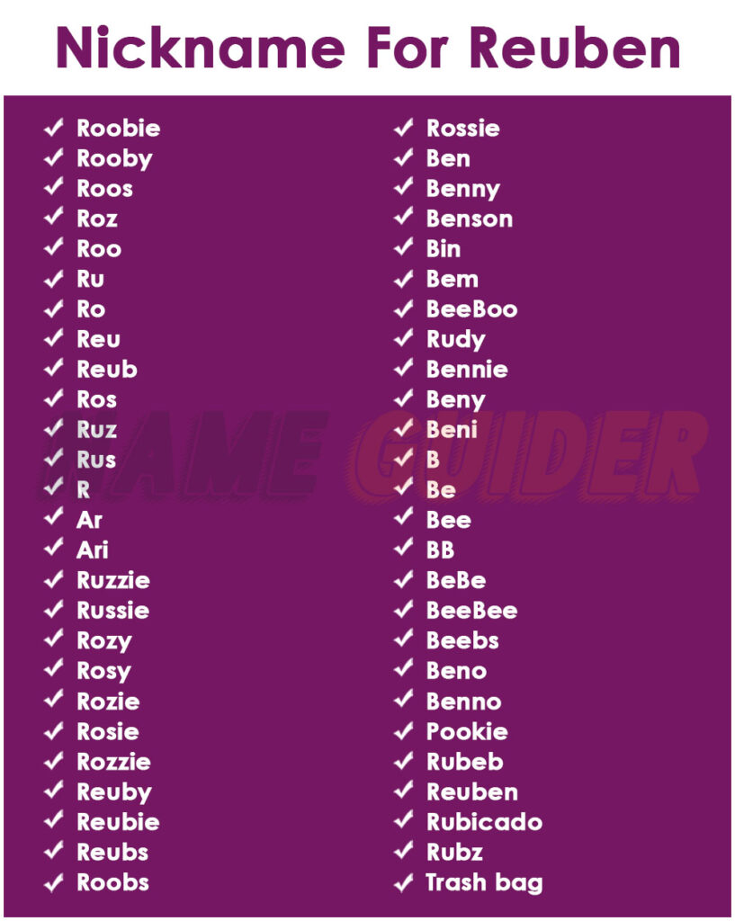 Nickname For Reuben