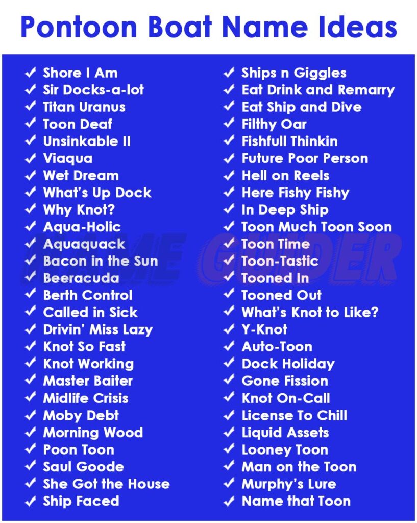 Pontoon Boat Names Ideas