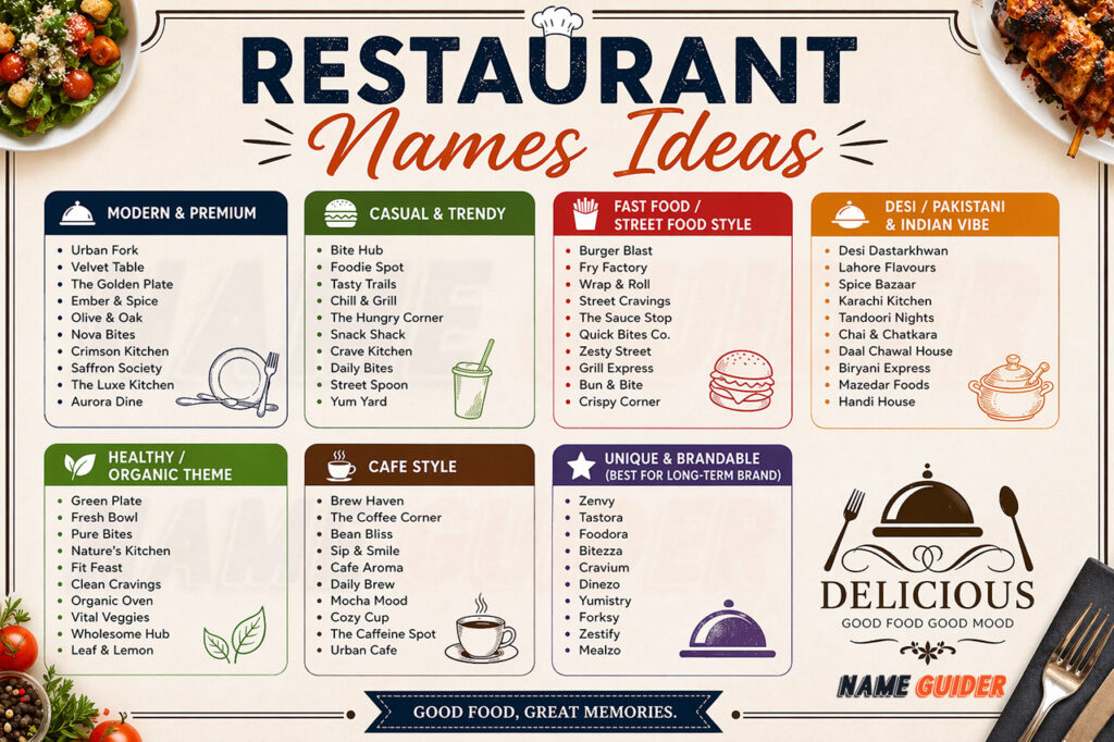 Restaurant Name Ideas List