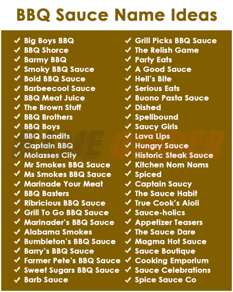 BBQ Sauce Names Ideas