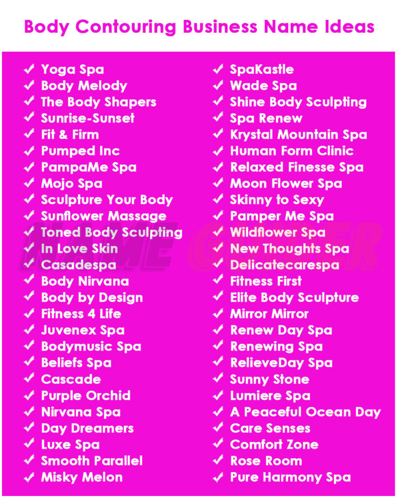 Body Contouring Business Names Ideas