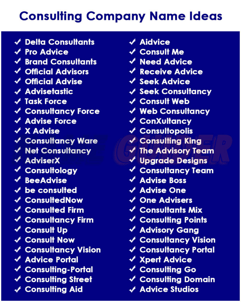 Consulting Company Names Ideas