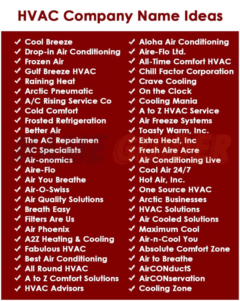 HVAC Company Names Ideas