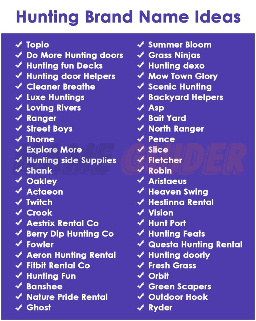 Hunting Brand Names Ideas