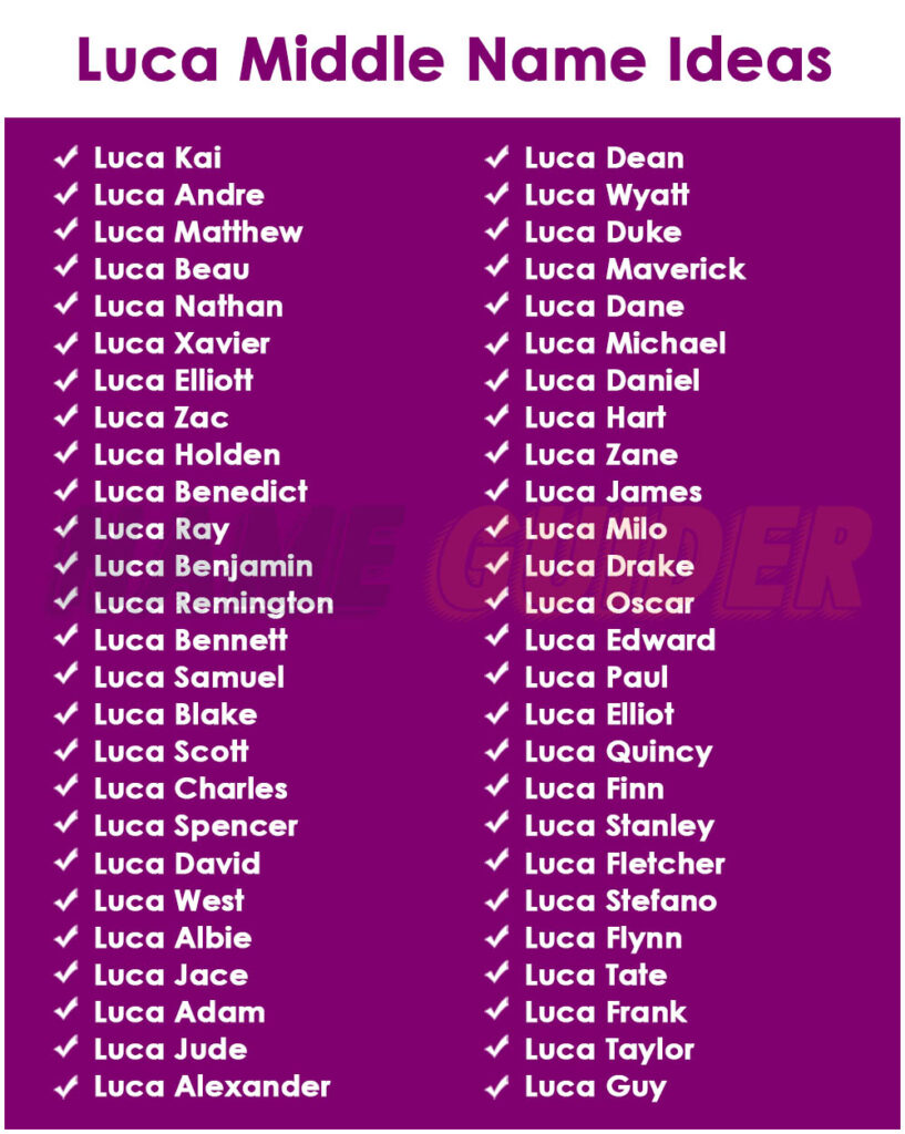 Luca Middle Names Ideas