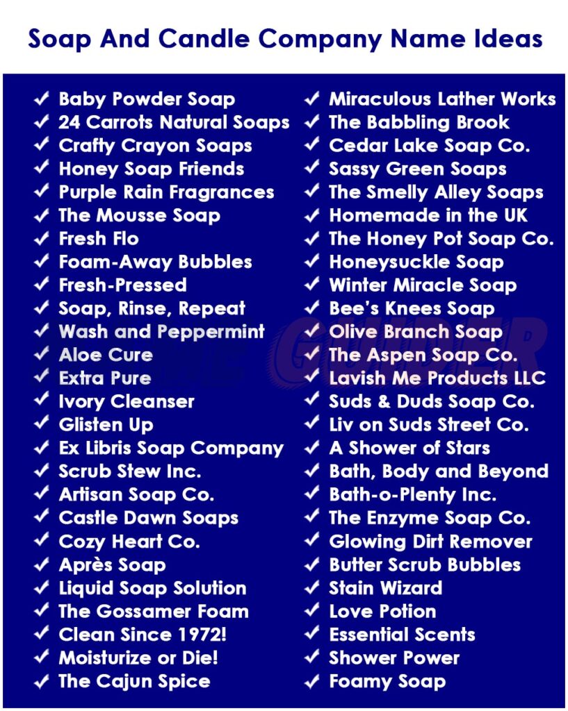 Soap And Candle Company Names Ideas
