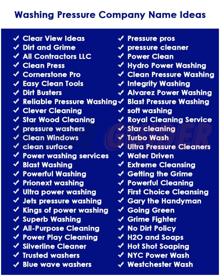 240+ Pressure Washing Company Name Ideas (2023)