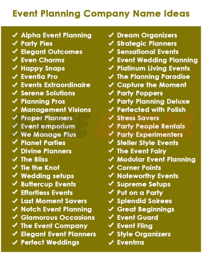 event planning company description