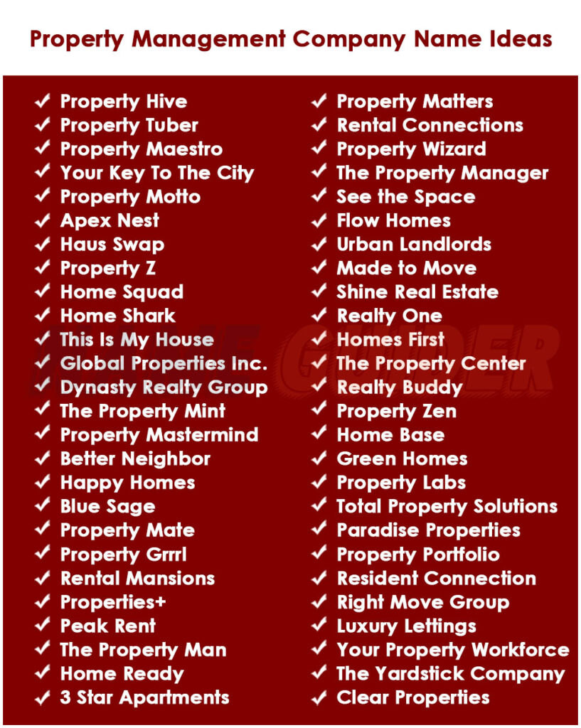 Property Management Company Names Ideas