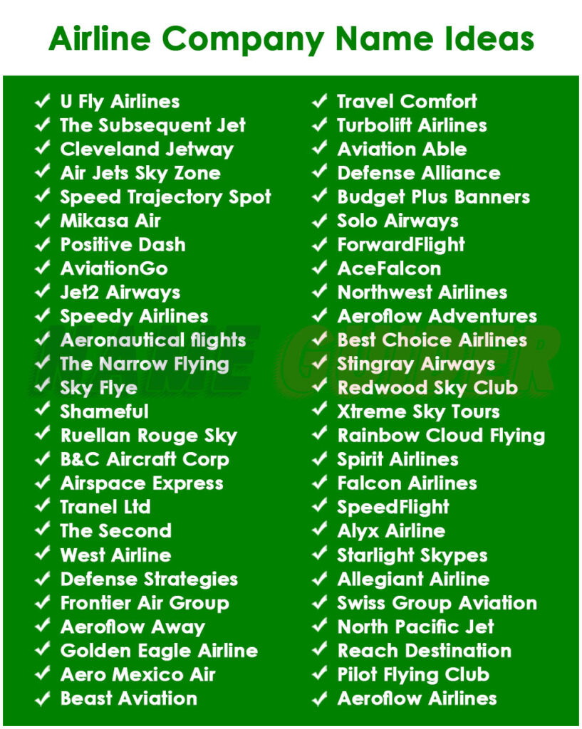 Airline Company Names Ideas