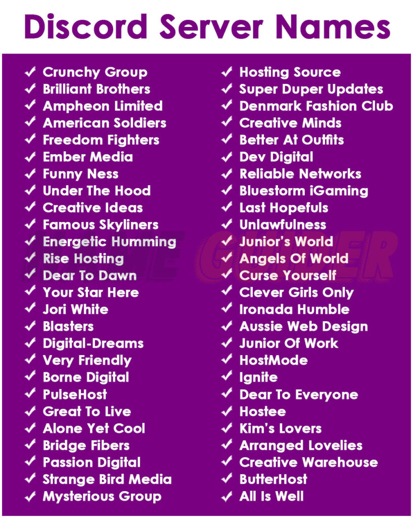 Discord Servers Names