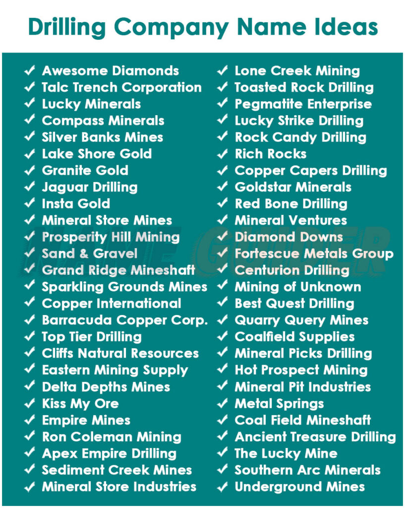 Drilling Company Names Ideas