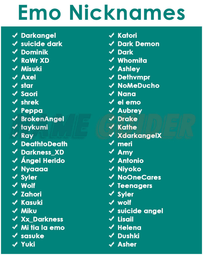 150 Emo Nicknames 2024 Name Guider