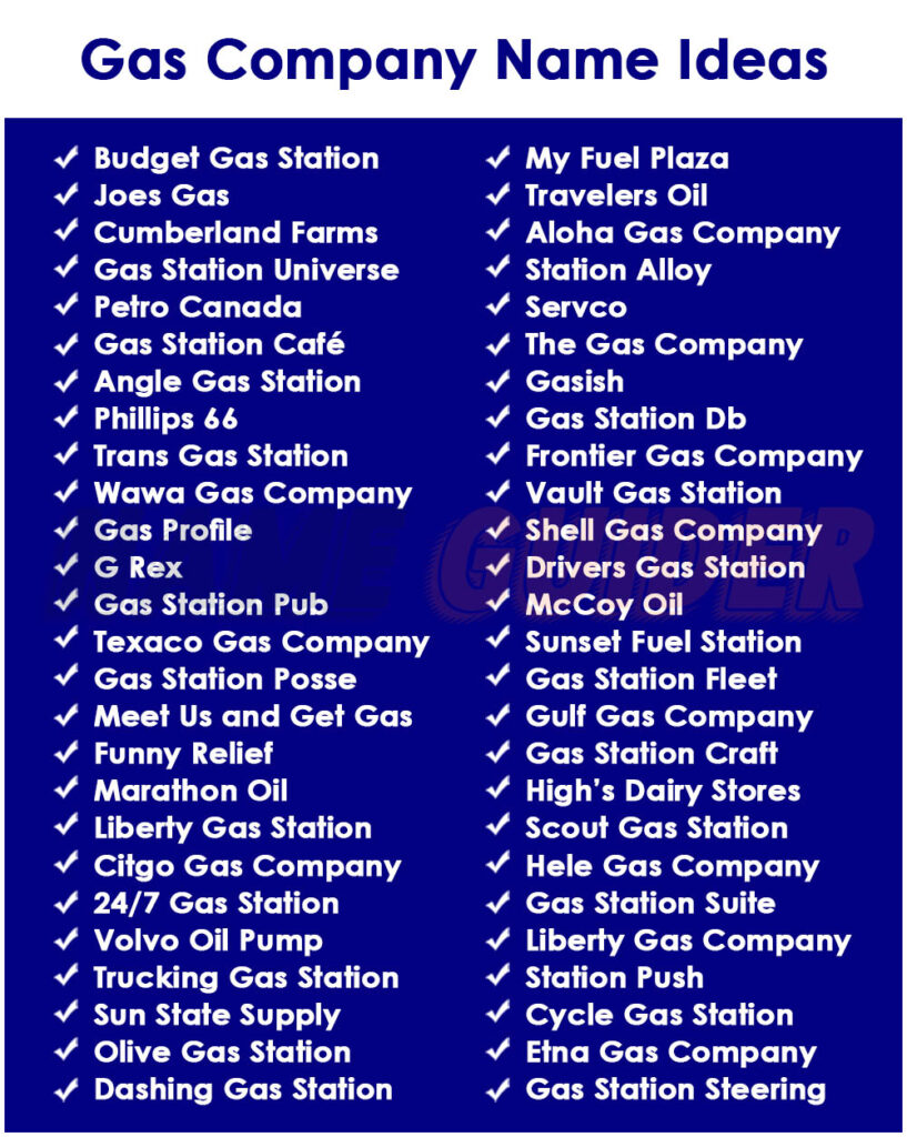 Gas Company Names Ideas