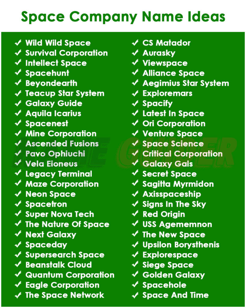 Space Company Names Ideas