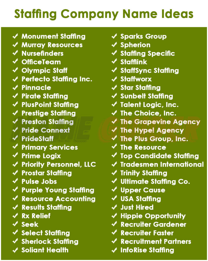 Staffing Company Names Ideas