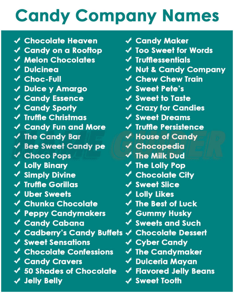 Candy Company Name Ideas