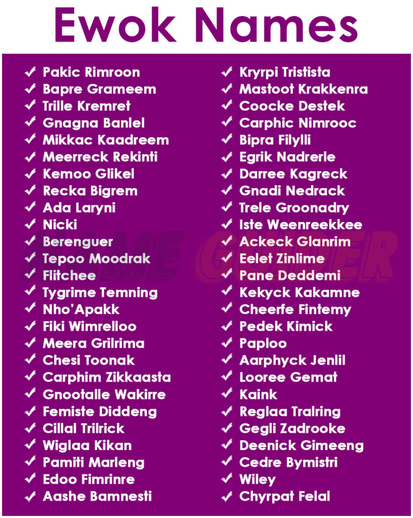 Ewok Name Ideas