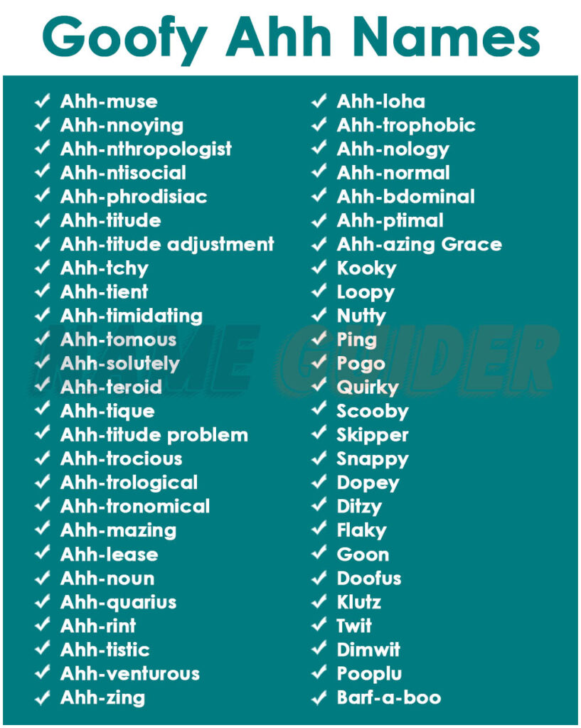 Goofy Ahh Name Ideas