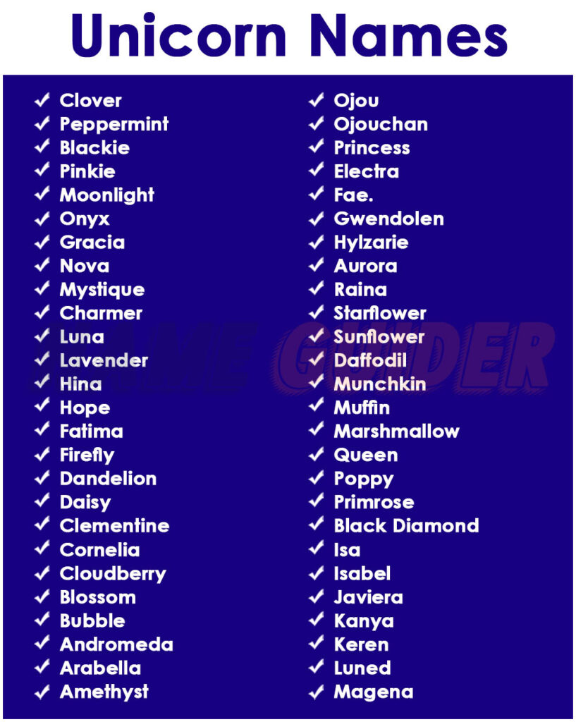 Unicorn Name Ideas