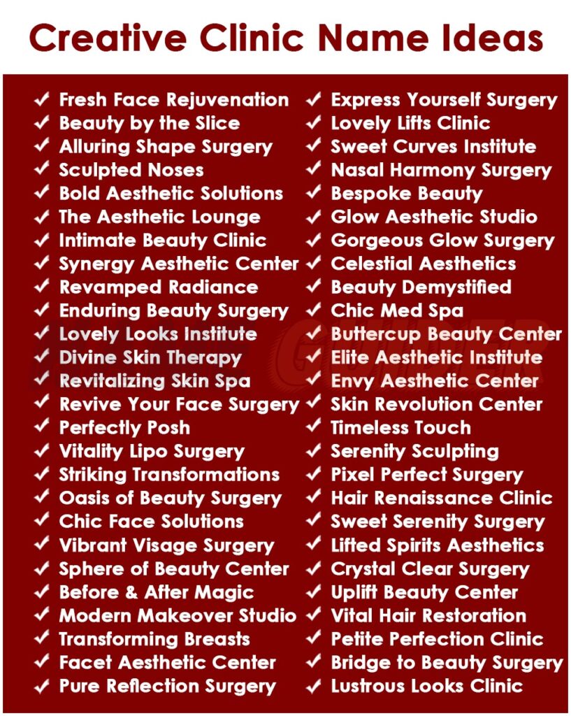 Creative Clinic Name Ideas