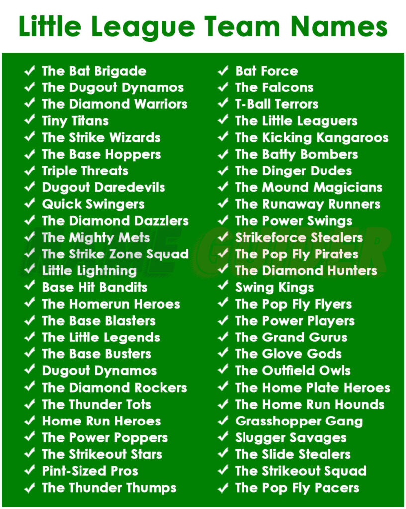 Little League Team Names