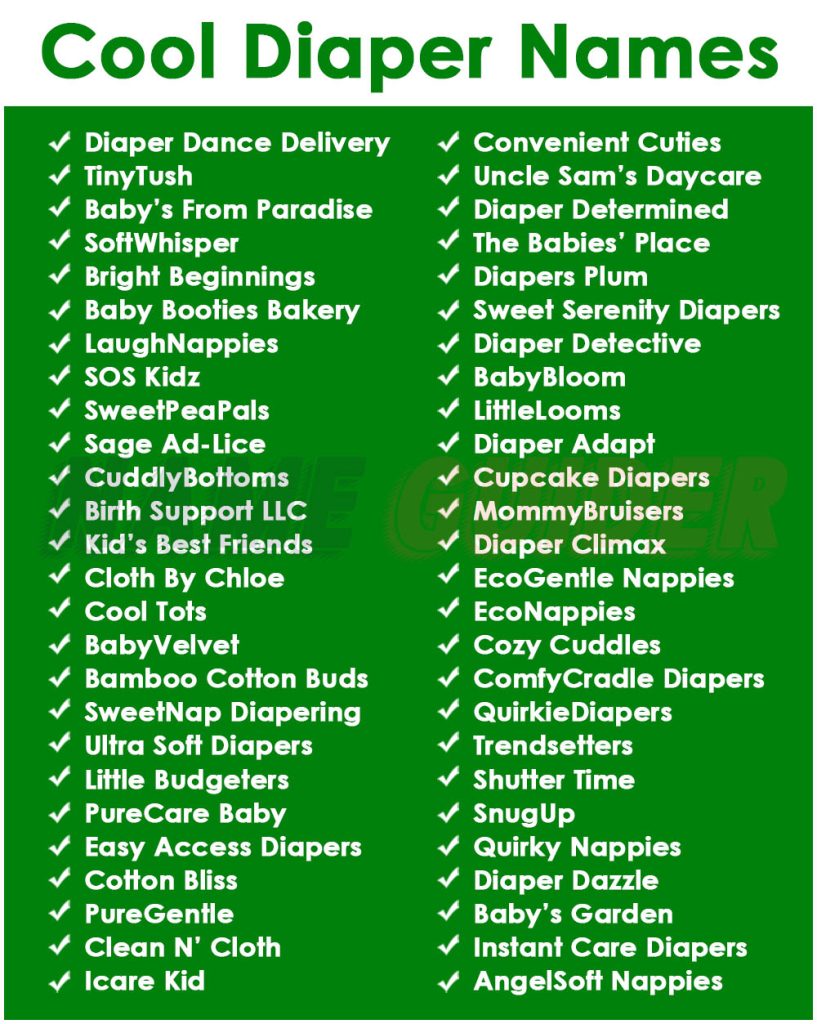 Cool Diaper Names