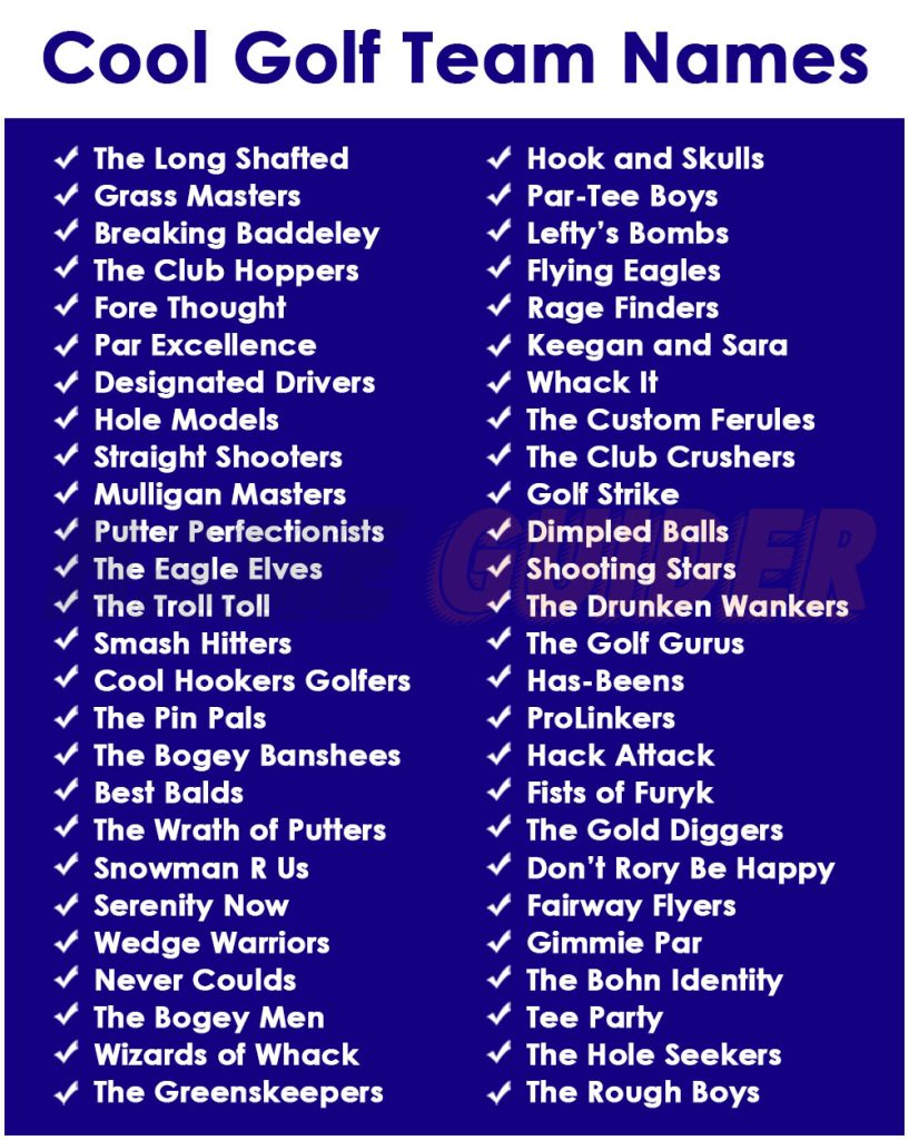 Cool Golf Team Names