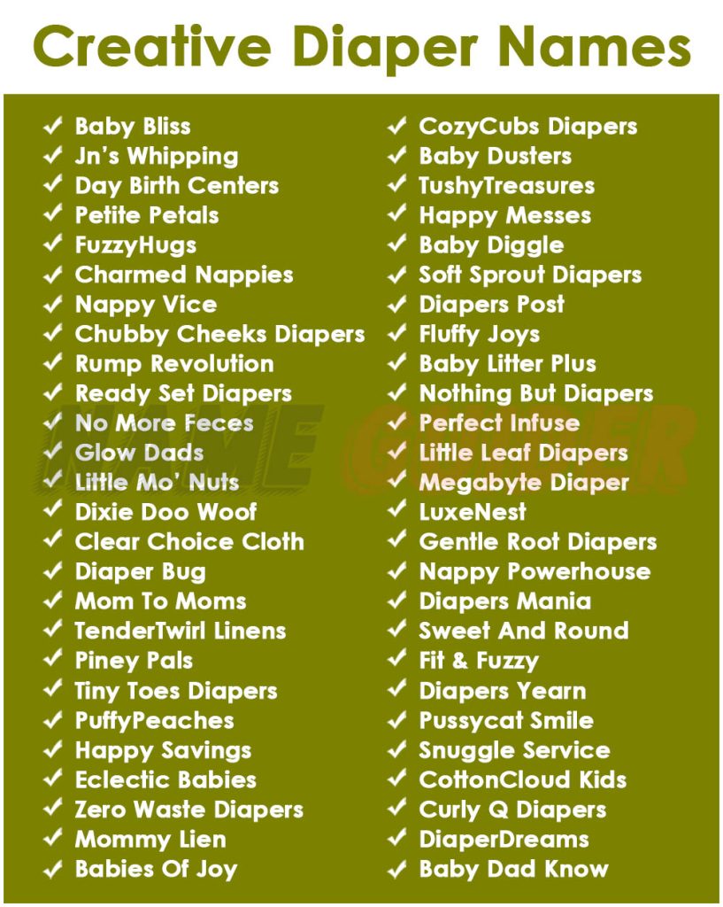 Creative Diaper Names