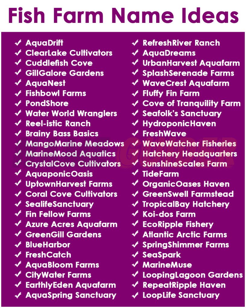 Fish Farm Name Ideas