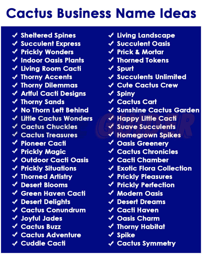 Cactus Business Name Ideas