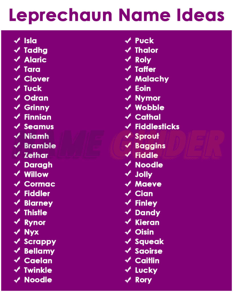 Leprechaun Name Ideas