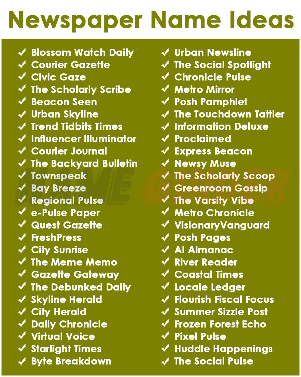 1225 Newspaper Names Ideas and Suggestions | Name Guider