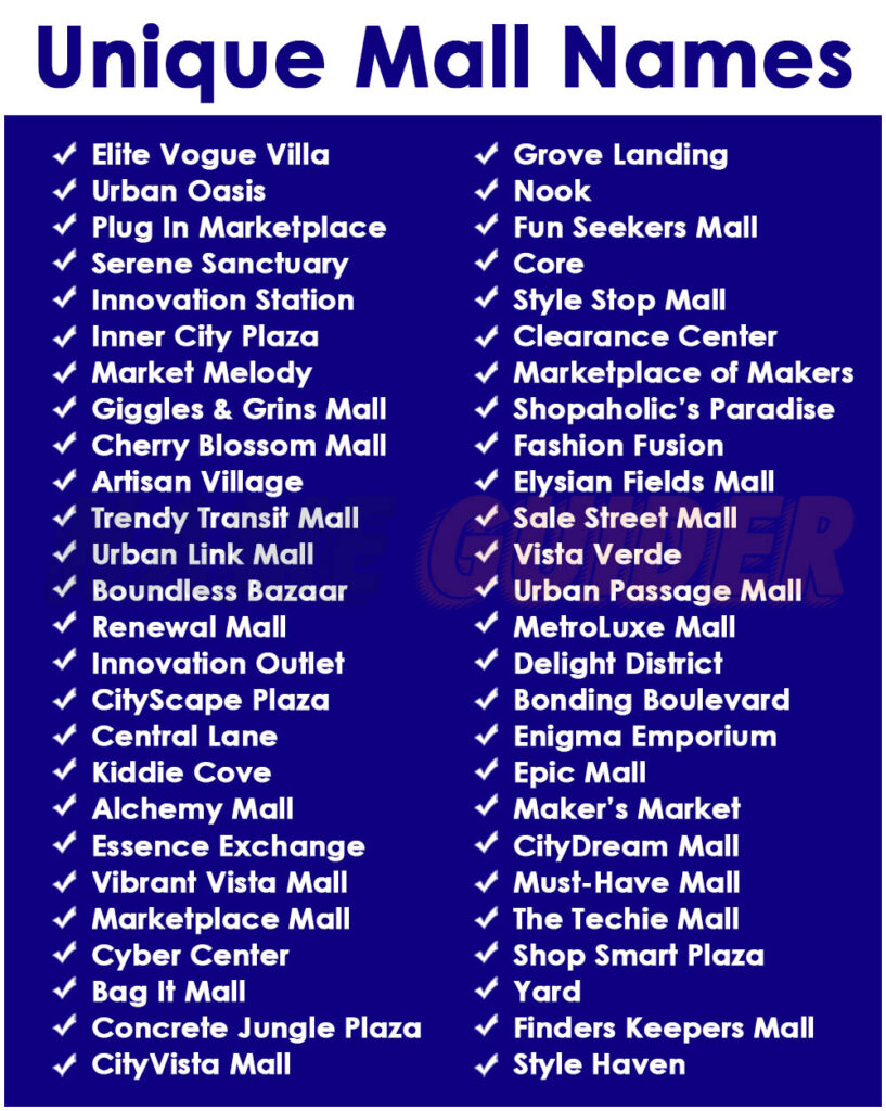 Unique Mall Names