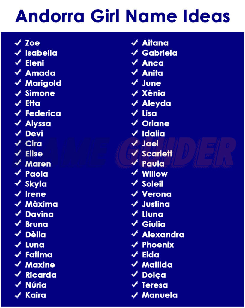 Andorra Girl Name Ideas