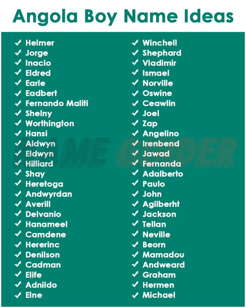 Angola Boy Name Ideas