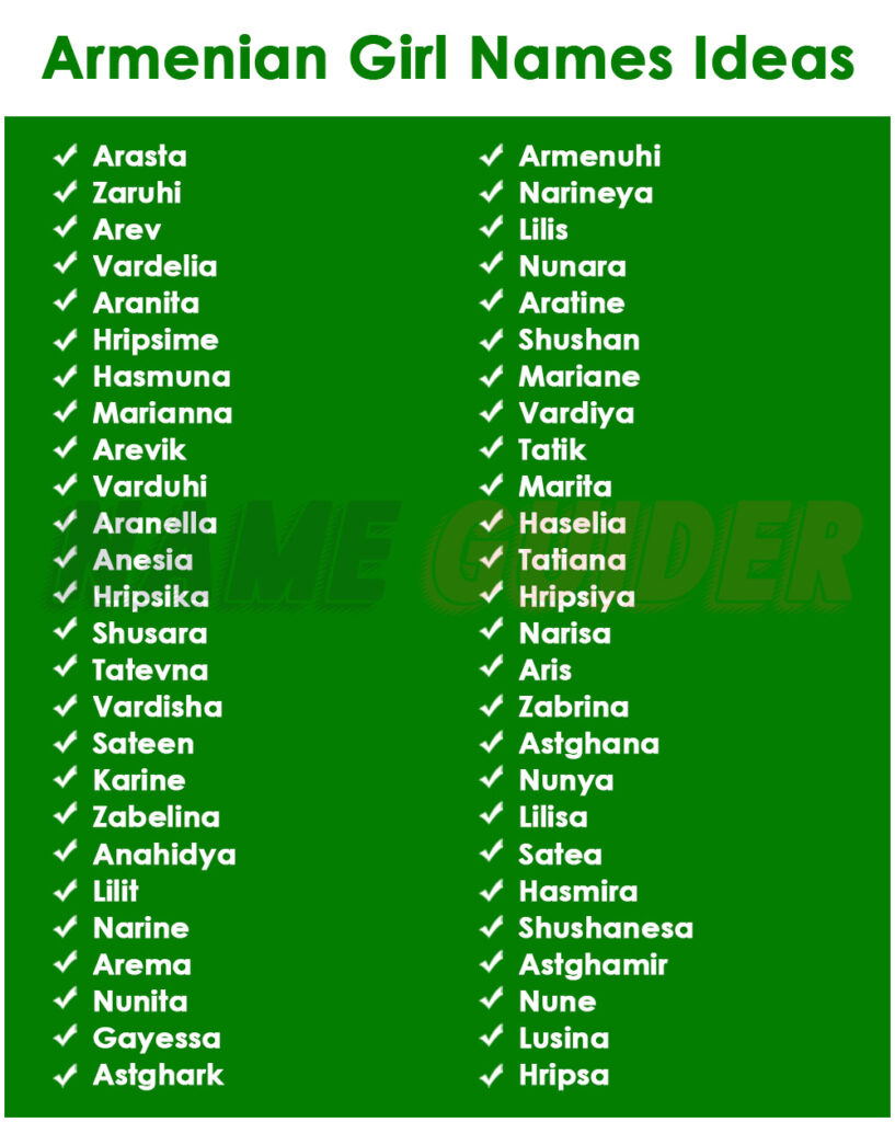 Armenian Girl Name Ideas