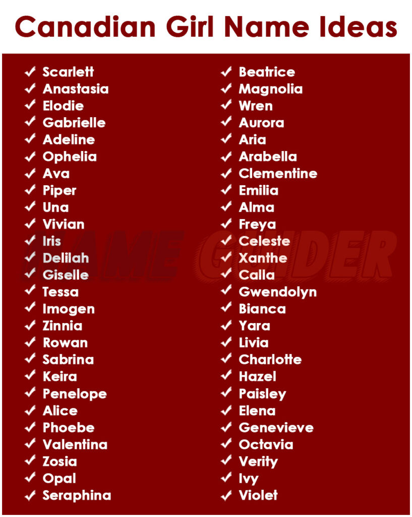 Canadian Girl Name Ideas