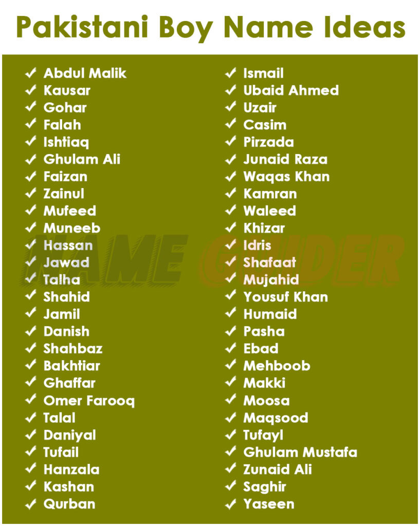Pakistani Boy Name Ideas