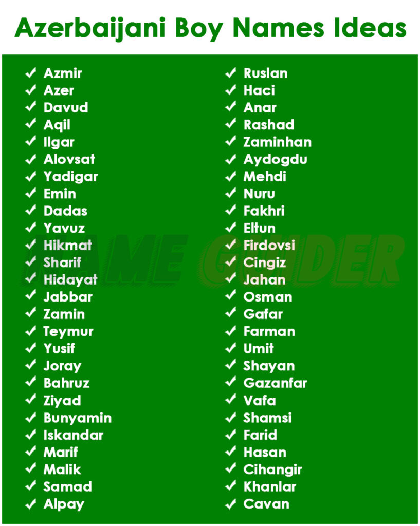 Azerbaijani Boy Names Ideas