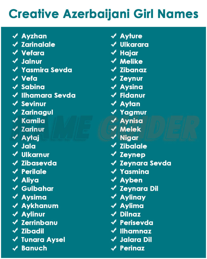 Creative Azerbaijani Girl Names