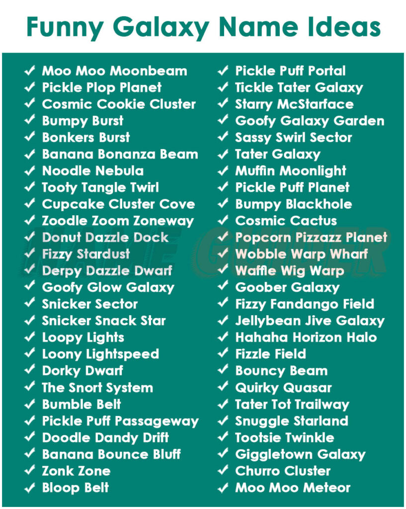 Funny Galaxy Name Ideas