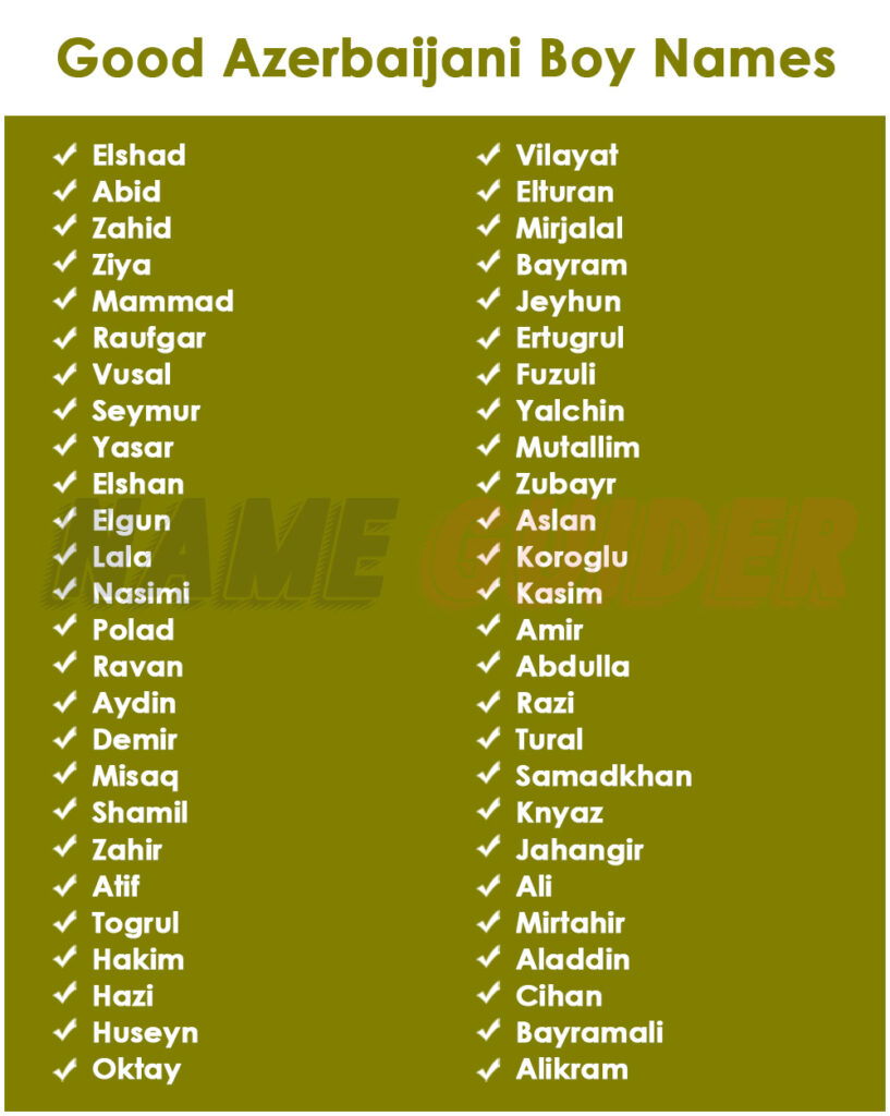Good Azerbaijani Boy Names