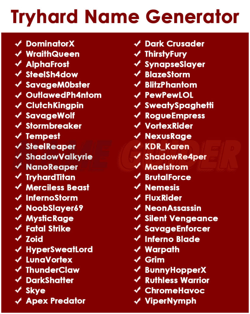 Tryhard Name Generator