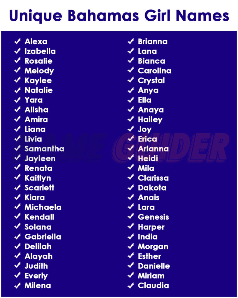 Unique Bahamas Girl Names