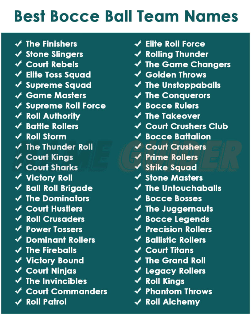Best Bocce Ball Team Names